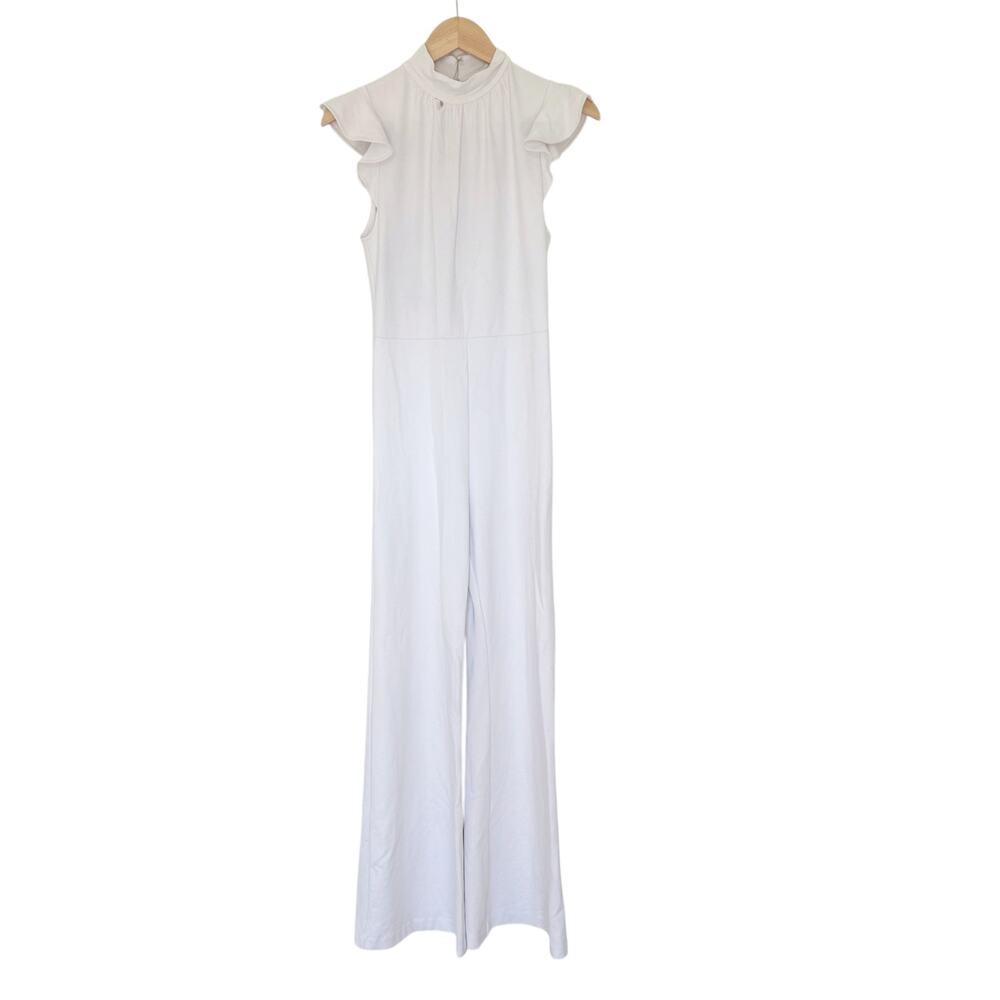 Amanda Uprichard White Flutter Sleeve Jumpsuit Sz M